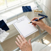 ネイビエレガントーブルーとホワイトパーソナライズされた ノートパッド