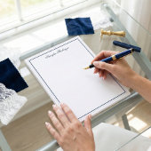 ネイビエレガントーブルーとホワイトパーソナライズされた ノートパッド