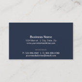 ネイビエレガントーブルーとライムグリーンシェブロン 名刺 (裏面)