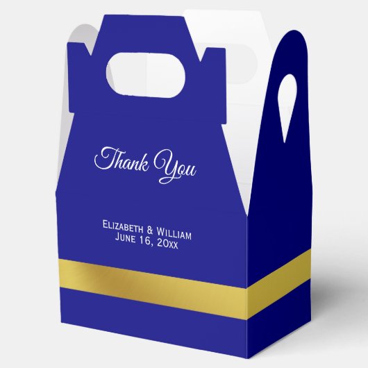 ネイビエレガントーブルーと金ゴールドありがとう フェイバーボックス (オープン)
