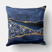 ネイビエレガントーブルーと金ゴールドグリッター海ゲート クッション (裏面)