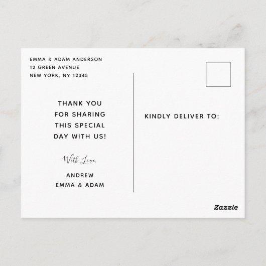 ネイビエレガントーブルーと金ゴールドバプテスマ ポストカード (裏面)