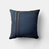 ネイビエレガントーブルーと金ゴールド幾何学模様 クッション (裏面)