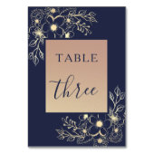 ネイビエレガントーブルーと金ゴールド結婚のテーブル番号 テーブルナンバー (裏面)