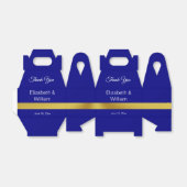 ネイビエレガントーブルーと金ゴールド結婚の感謝 フェイバーボックス (折り畳みなし)