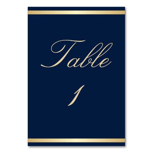 ネイビエレガントーブルーと金ゴールド結婚ズ テーブルナンバー (裏面)