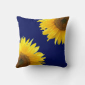 ネイビエレガントーブルーのひまわり クッション (裏面)