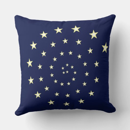 ネイビエレガントーブルーのスターズスパイラル クッション (裏面)
