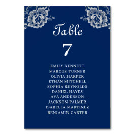 ネイビエレガントーブルーのフローラレース結婚 テーブルナンバー