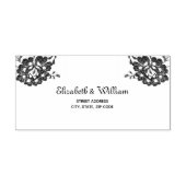 ネイビエレガントーブルーのフローラレース結婚 ラバースタンプ (インプリント)