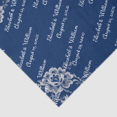 ネイビエレガントーブルーのフローラレース結婚 薄葉紙 (詳細)