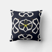 ネイビエレガントーブルーの抽象芸術幾何学的パターン クッション (裏面)