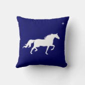 ネイビエレガントーブルーの白馬と星 クッション (裏面)