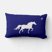 ネイビエレガントーブルーの白馬と星 ランバークッション (裏面)