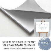 ネイビエレガントーブルーの結婚ウェルカムサイン ポスター