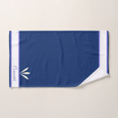 ネイビエレガントーブルーの羽毛 バスタオルセット (ハンドタオル)