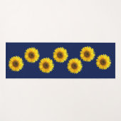ネイビエレガントーブルーの黄色のひまわり ヨガマット (正面(横))