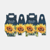 ネイビエレガントーブルーひまわり結婚の皆様 フェイバーボックス (折り畳みなし)