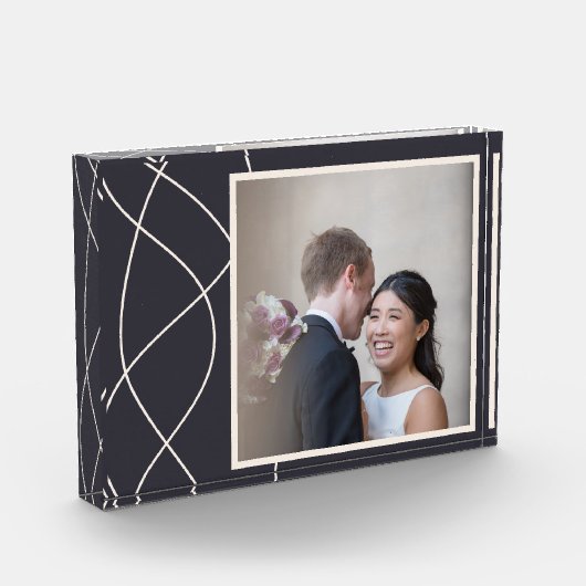 ネイビエレガントーブルーカスタマイズ写真 フォトブロック (左)