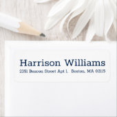 ネイビエレガントーブルーカスタムホワイトセリフモダンシック ラベル (インサイチュ)