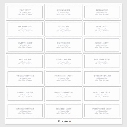 ネイビエレガントーブルークラシックスクリプトゲストアドレス シール (シート)