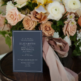 ネイビエレガントーブルークラシックス結婚クリプトの起動 招待状