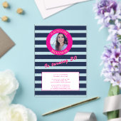 ネイビエレガントーブルーストライプ招待状30th アクリル招待状 (インサイチュ (ウェディング))