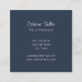 ネイビエレガントーブルーストライプ スクエア名刺 (裏面)