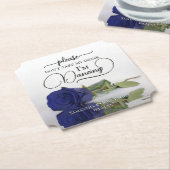 ネイビエレガントーブルーバラは飲み物を飲み結婚ない ペーパーコースター (アングル)