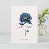 ネイビエレガントーブルーバラ結婚ズ 招待状 (スタンド正面)
