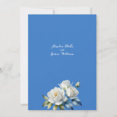 ネイビエレガントーブルーバラ縁ど結婚の 招待状 (裏面)