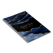 ネイビエレガントーブルーバラ金ゴールドアゲートゲイデビジネス ノートブック (右側)