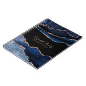 ネイビエレガントーブルーバラ金ゴールドアゲートゲイデビジネス ノートブック (左側)