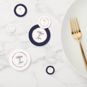 ネイビエレガントーブルーバラ金ゴールドパームツリーズ結婚 コンフェッティ (グループ)