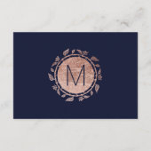 ネイビエレガントーブルーバラ金ゴールドフローラギフトレジストリ エンクロージャーカード (裏面)