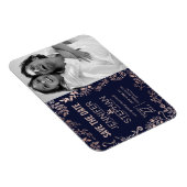 ネイビエレガントーブルーバラ金ゴールドフローラ保存日 マグネット (右側)