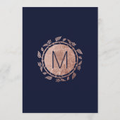 ネイビエレガントーブルーバラ金ゴールド結婚フローラのメニュー メニュー (裏面)