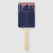 ネイビエレガントーブルーバラ金ゴールド結婚式 プログラムハンドF ハンドファン (裏面)