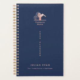 ネイビエレガントーブルーバラ金ゴールド非日付2025 プランナー手帳