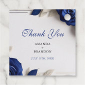 ネイビエレガントーブルーバラ&シルバーグリッターズ結婚 フェイバータグ (裏面)