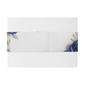 ネイビエレガントーブルーバラ&シルバーグリッターズ結婚 招待状ベリーバンド (裏面例)