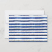 ネイビエレガントーブルーフローラのモダン結婚葉 出欠カード (裏面)