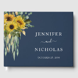 ネイビエレガントーブルーフローラひま結婚わり ゲストブック