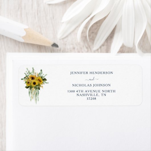 ネイビエレガントーブルーフローラひま結婚わり ラベル (インサイチュ)