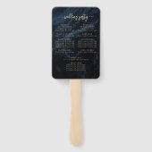 ネイビエレガントーブルーフローラアゲート結婚式 プログラム ハンドファン (裏面)