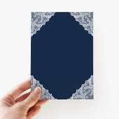 ネイビエレガントーブルーフローラクロスボーイバプテスマ 招待状