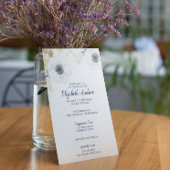 ネイビエレガントーブルーフローラバルミツワー 招待状