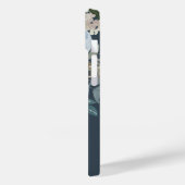 ネイビエレガントーブルーフローラ水彩モノグラム Case-Mate iPhoneケース (裏面 / 左)