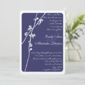 ネイビエレガントーブルーフローラ結婚ブランチ 招待状 (スタンド正面)