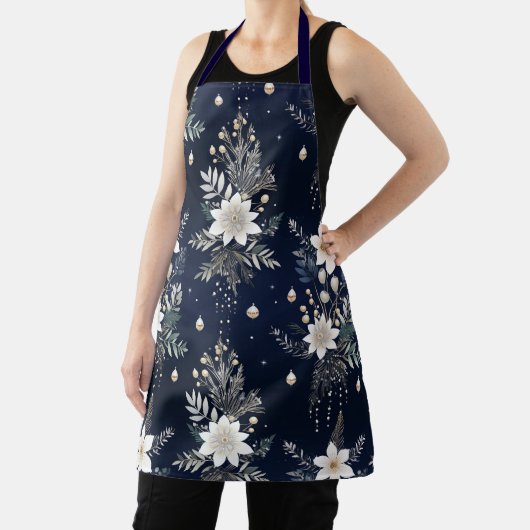 ネイビエレガントーブルーフローラ エプロン (インサイチュ)